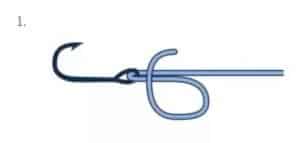 how to tie uni knot step 1