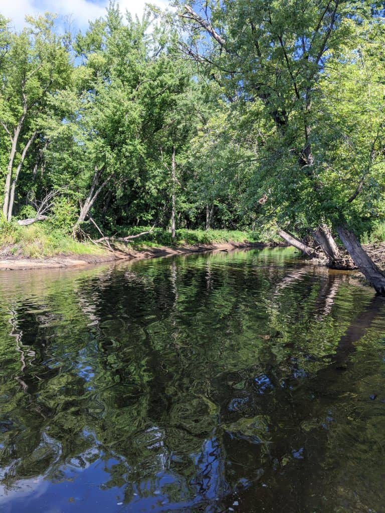 changing scenery of river bass fishing