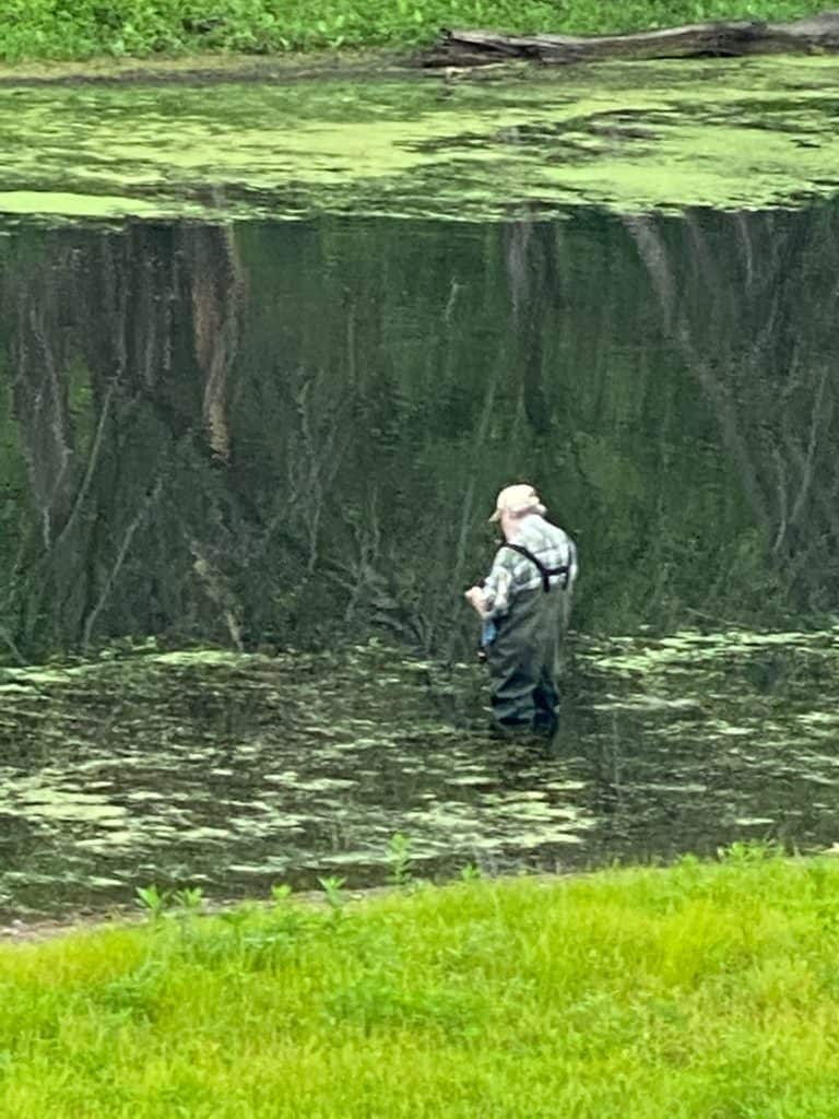 old man fishing