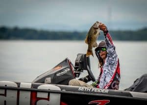 seth feider fishing, holding smallmouth bass