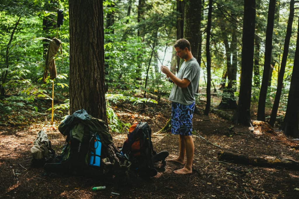 north manitou island setting up camp