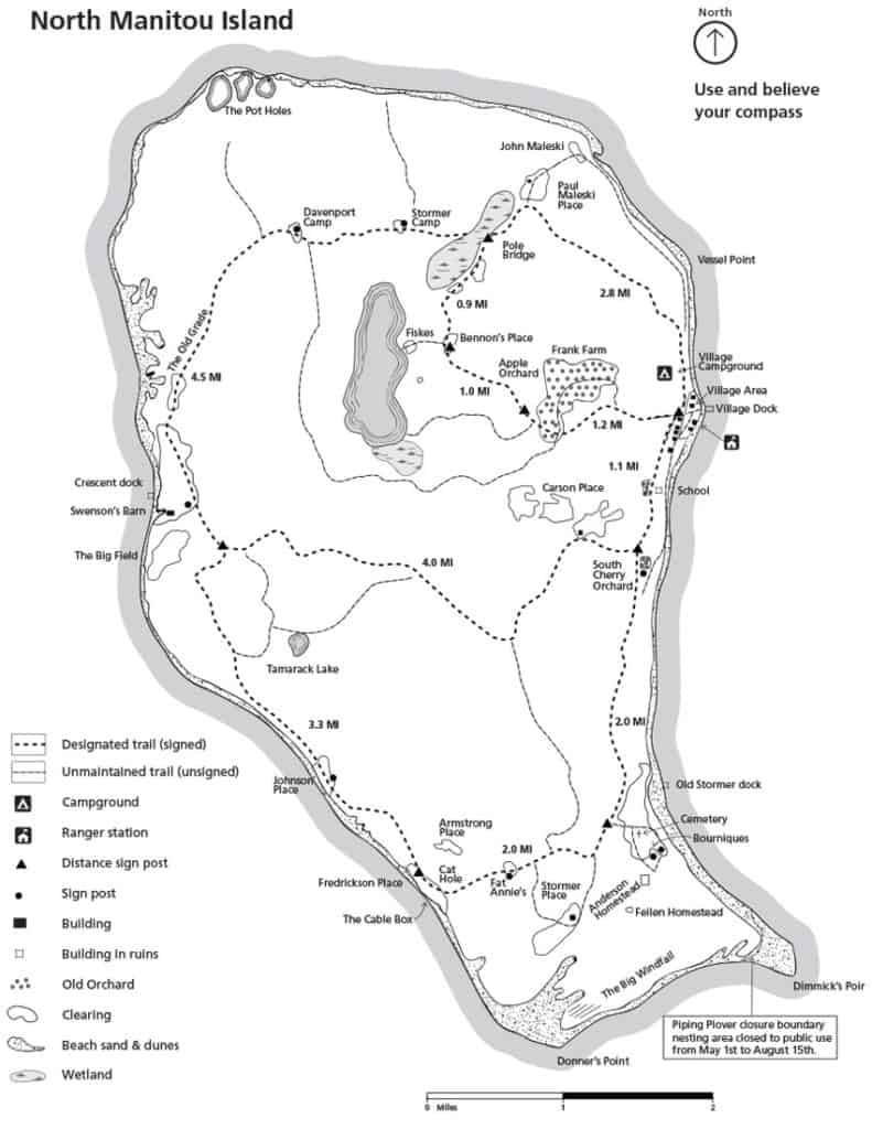 north Manitou island map