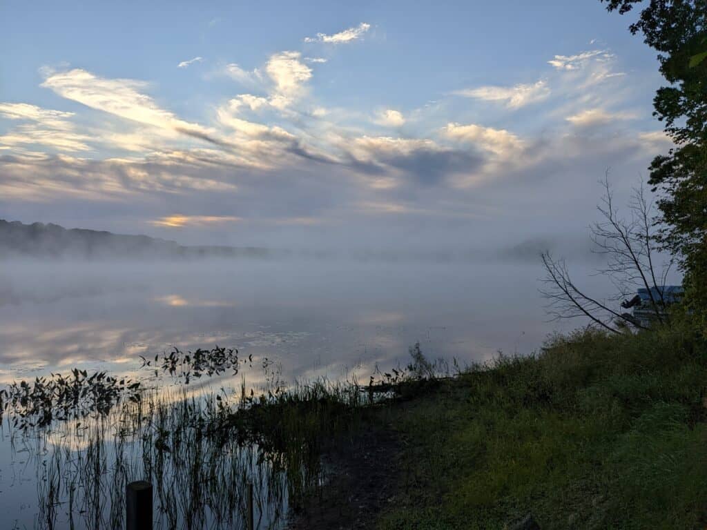 early morning fishing