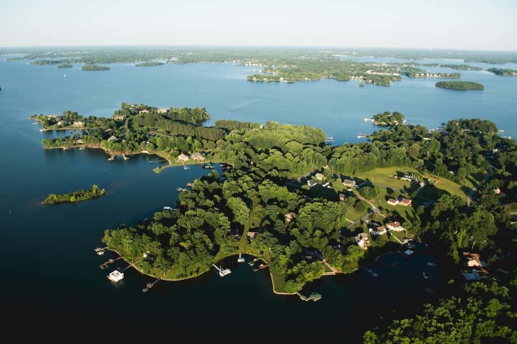 aerial view of Lake Norman in North Carolina