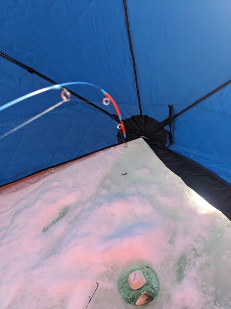 KastKing Kestrel ice fishing reel and rod